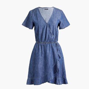 J.CREW Mercantile Denim Chambray Ruffle Dress